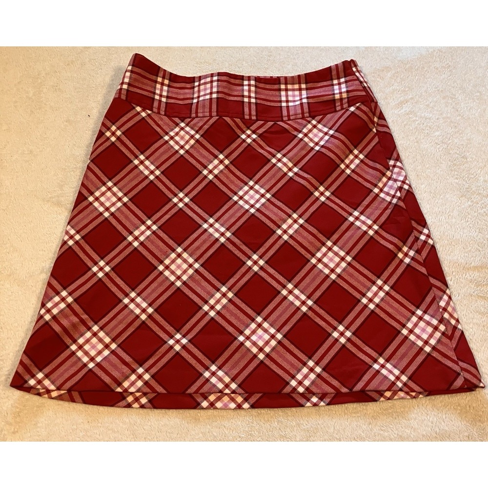 Vintage Tangents Y2k Red and Pink Plaid Mini Skirt Size 5/6 Preppy Schoolgirl
